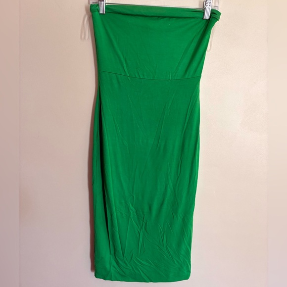 See You Monday Strapless Green Dress - Picture 1 of 3